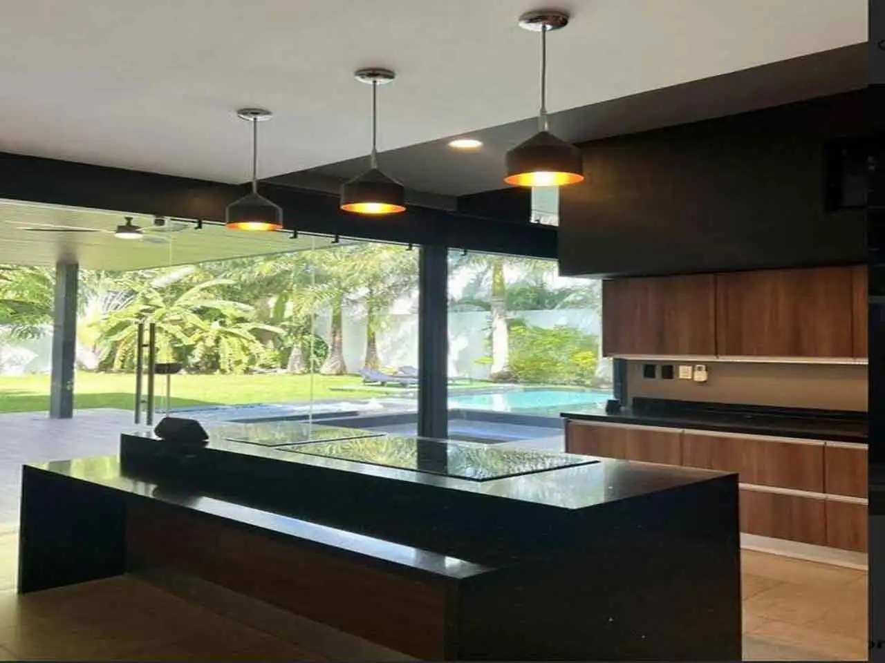 Vista desde la cocina al jardin